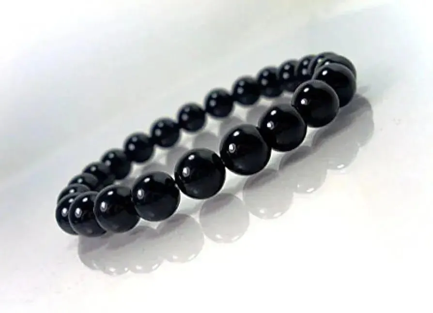 Black Pearl Beaded Bracelet for Women Men