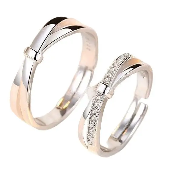 Adjustable Couple Rings Intertwined Love Design